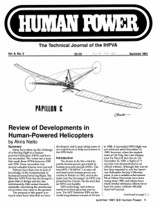 Review of Developments in Human-Powered Helicopters