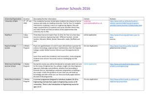 Summer Schools 2016