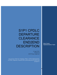 S1P1 CPDLC Departure Clearance End2End Description