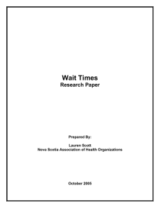 Wait Times - Health Association Nova Scotia