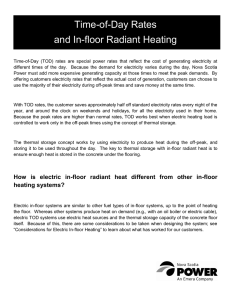 Time of Day Rates and In-Floor Radiant Heating
