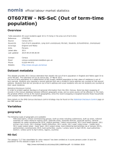OT607EW - NS-SeC (Out of term-time population)