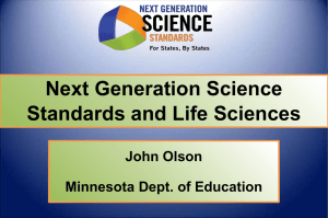 Next Generation Science Standards and Life Sciences