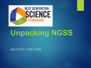 Unpacking NGSS - Orange Unified School District