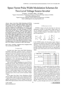 Space Vector Pulse Width Modulation Schemes for Two