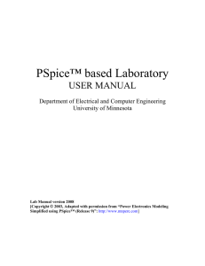 PSpice™ based Laboratory - University of Minnesota Duluth
