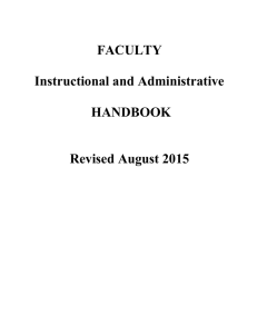 FACULTY Instructional and Administrative HANDBOOK Revised