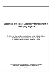 Essentials of Clinical Laboratory Management in Developing