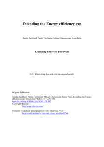 Extending the Energy efficiency gap