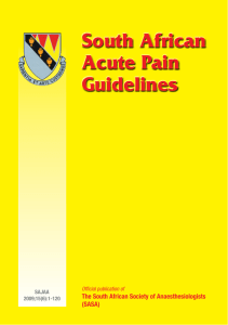 South African Acute Pain Guidelines