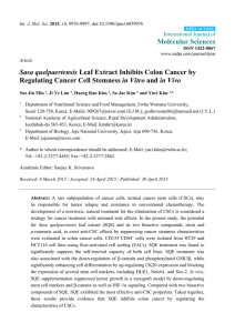 Sasa quelpaertensis Leaf Extract Inhibits Colon Cancer by