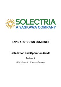 Rapid Shutdown Combiner Installation and Operation Guide