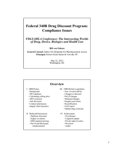 Federal 340B Drug Discount Program: Compliance Issues