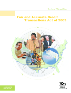 Fair and Accurate Credit Transactions Act of 2003