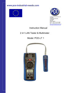 www.pce-industrial-needs.com Instruction Manual 2 in1 LAN Tester