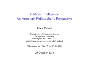 Artificial Intelligence: An Armchair Philosopher`s Perspective