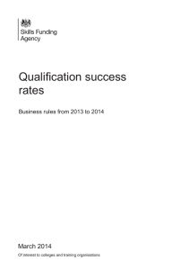 Qualification success rates: business rules from 2013 to 2014