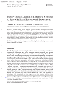 Inquiry-Based Learning in Remote Sensing: A