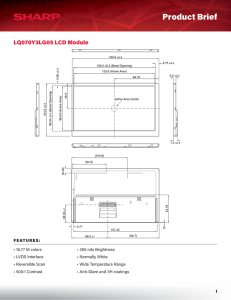 LQ070Y3LG05 Product Brief - Sharp Microelectronics of the