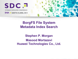 BorgFS File System Metadata Index Search