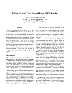 Efficient Maximally Stable Extremal Region (MSER) Tracking