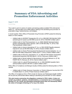 Summary of FDA Advertising and Promotion Enforcement Activities