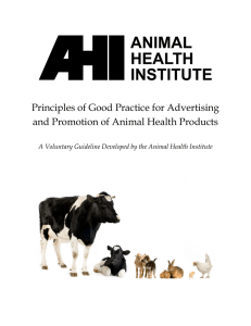 Principles of Good Practice for Advertising and Promotion of Animal