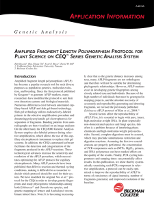 AFLP Protocol For Plant Science on CEQ Series