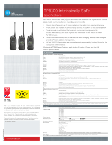 Tait Specifications TP8100 Intrinsically Safe