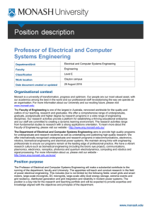 Professor of Electrical and Computer Systems Engineering