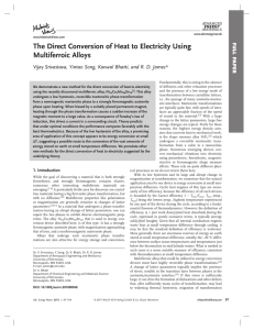 The Direct Conversion of Heat to Electricity Using
