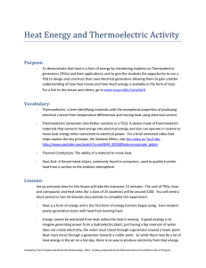 Heat Energy and Thermoelectric Activity