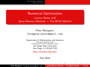 The BFGS Method - Peter Blomgren