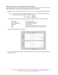 HW#3 Reference: How to Use MATLAB to Draw Bode Diagrams