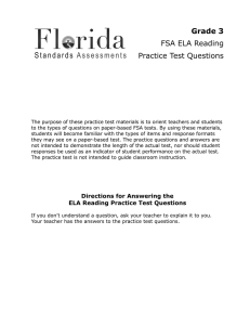 Grade 3 FSA ELA Reading Practice Test Questions