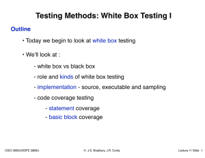 White Box Testing I