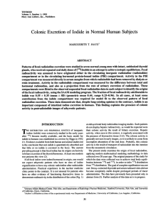 Colonic Excretion of Iodide in Normal Human Subjects