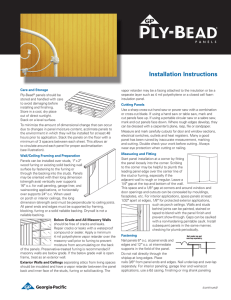 Ply-Bead® Panels Installation and Finishing Instructions