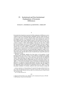 Chapter 25 Institutional and Non-Institutional Explanations of