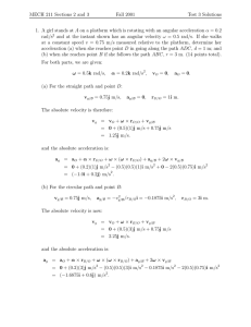 MECH 211 Sections 2 and 3 Fall 2001 Test 3 Solutions 1. A girl