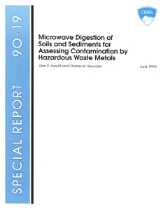Microwave Digestion of Soils and Sediments for Assessing