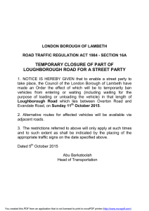 temporary closure of part of loughborough road for a street party