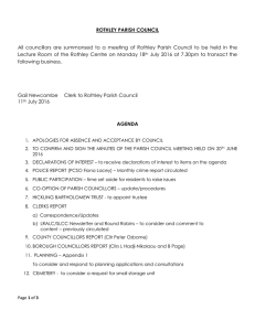 Agenda Full Parish Council Meeting 20160716