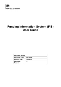 Funding Information System (FIS) User Guide