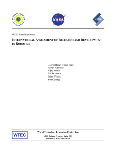 international assessment of research and development in robotics