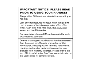 important notice: please read prior to using your handset