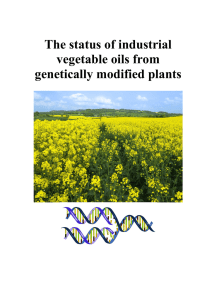 The status of industrial vegetable oils from genetically