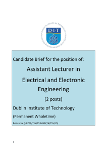 Assistant Lecturer in Electrical and Electronic Engineering