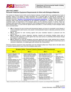 ASU FACT SHEET Personal Protective Equipment Requirements for