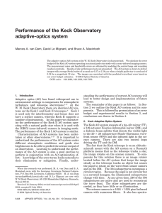 Performance of the Keck Observatory adaptive